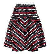 Donna | Oscar de la Renta Stripe Tweed A-Line Skirt